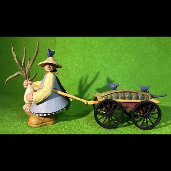 NIB Farmer’s Market By Williraye Studio BUMPER CROP  2pc Set GIRL PULLING WAGON - Picture 1 of 9